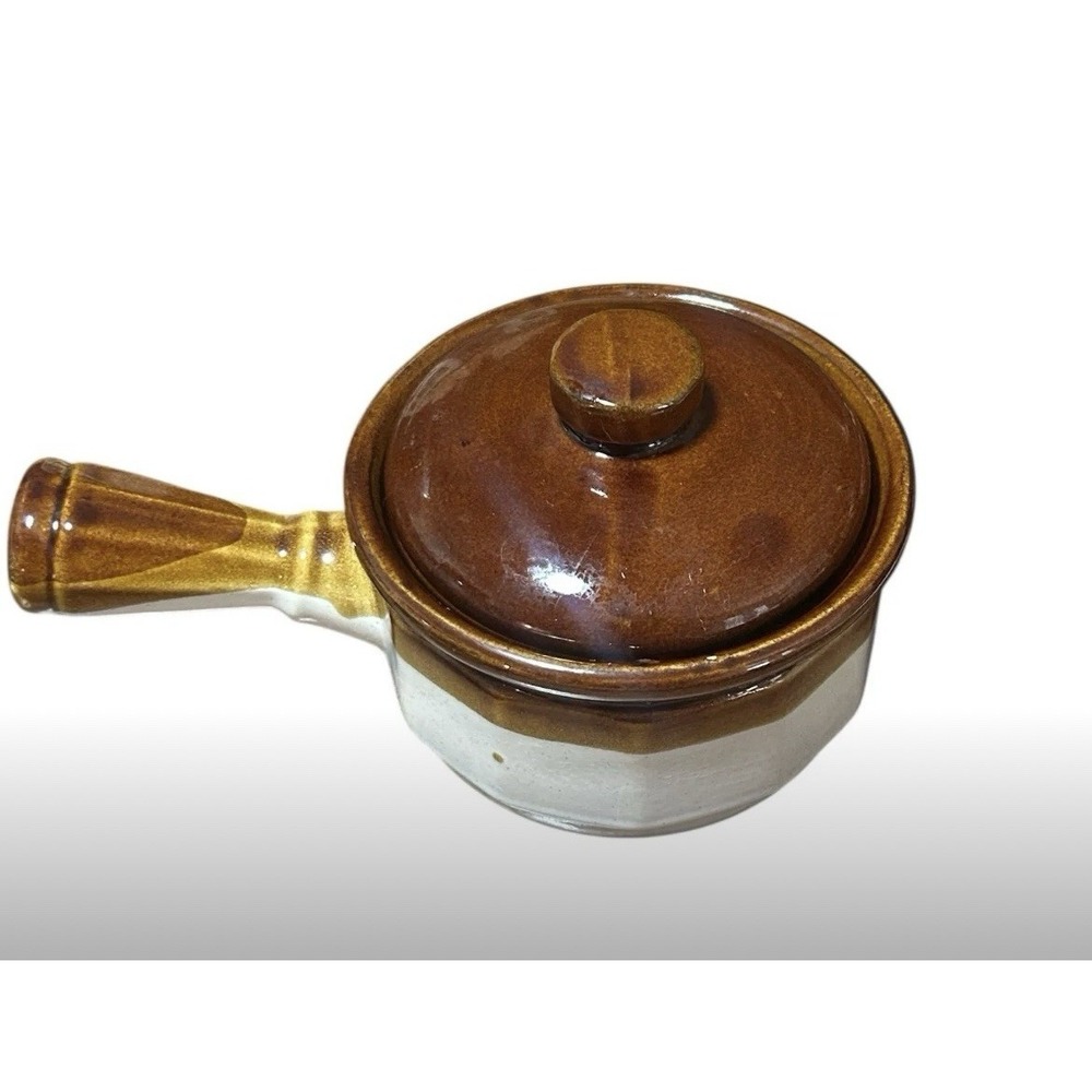 French Onion Soup Crock Bowl Vintage With Lid & Handle